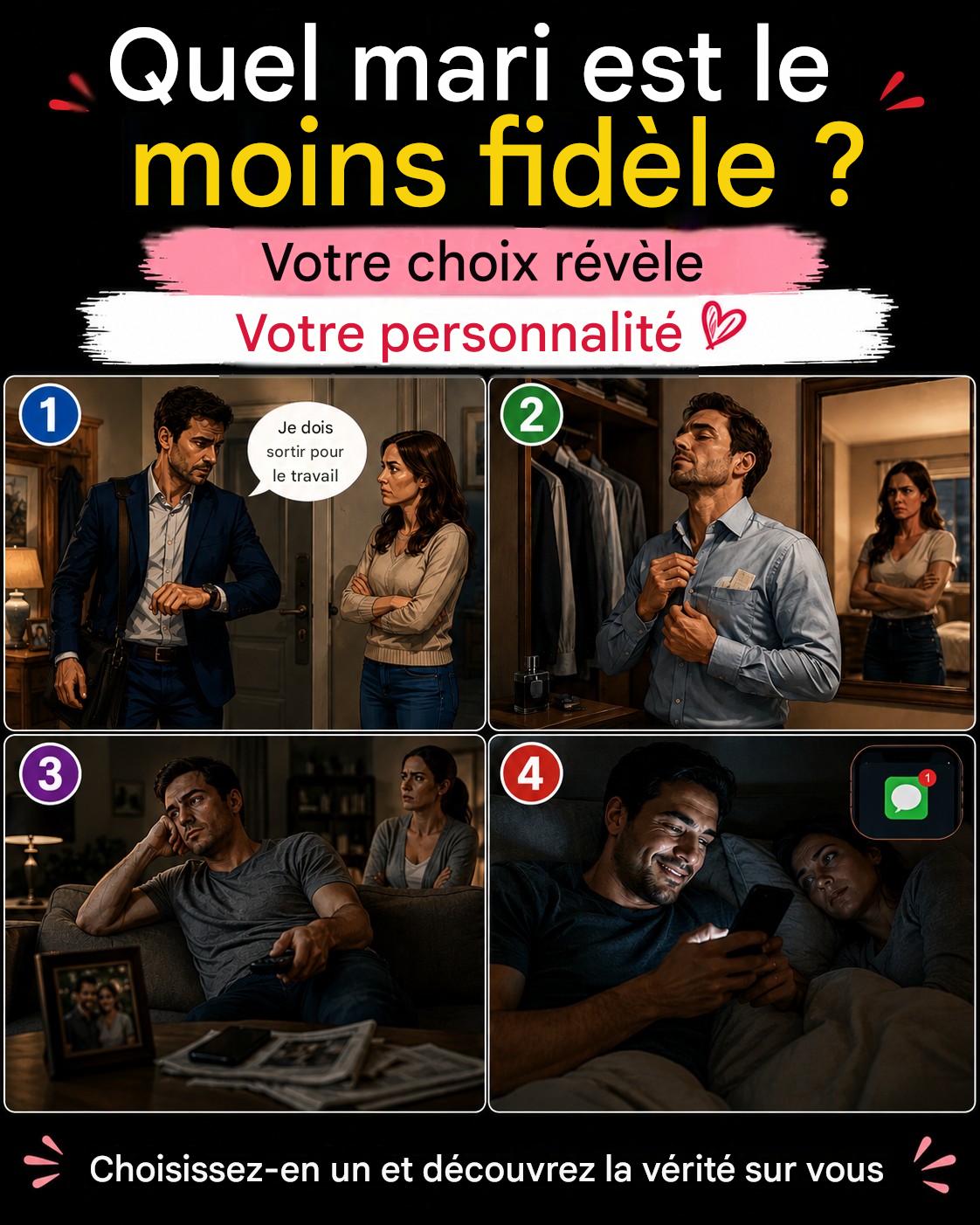 Quel mari est le moins fidèle ? Votre choix révèle votre personnalité.