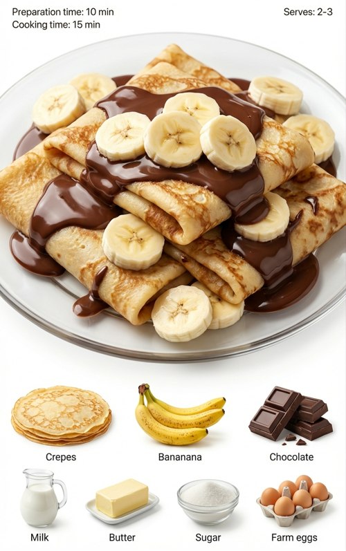 Crêpes Pliées Banane-Chocolat
