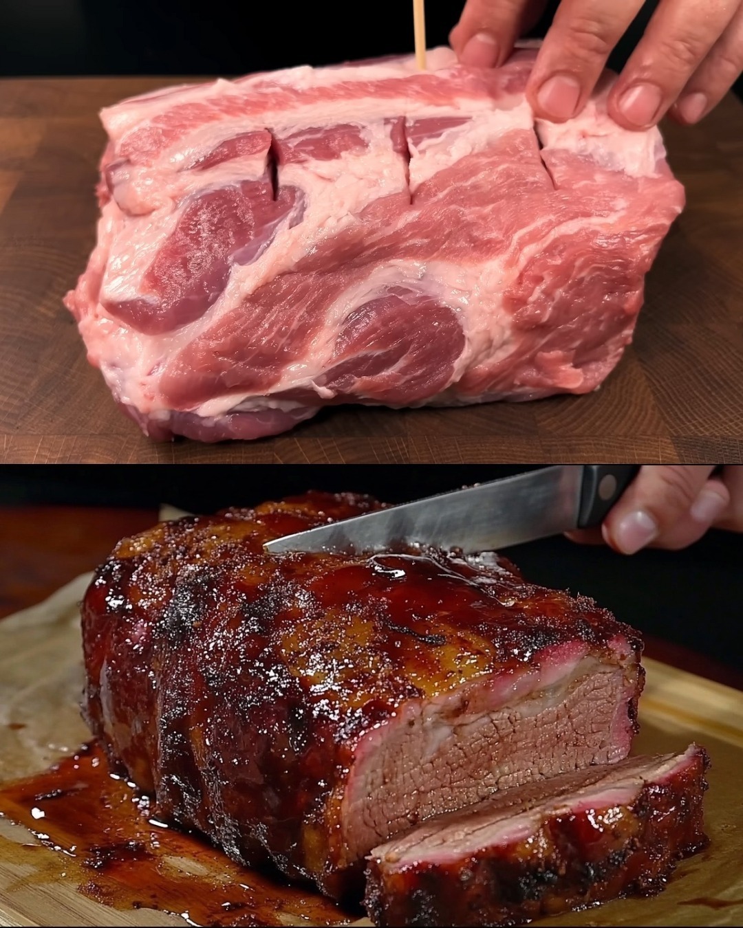 Rôti de cou de porc avec salade de pommes de terre et de chou