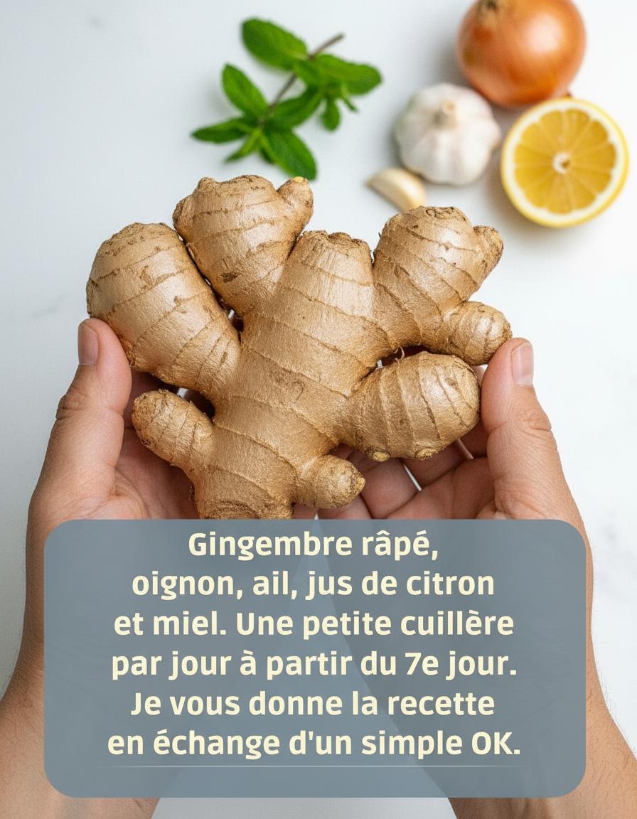 Mélange de gingembre, ail, oignon et citron : nettoie ton corps et tes poumons.