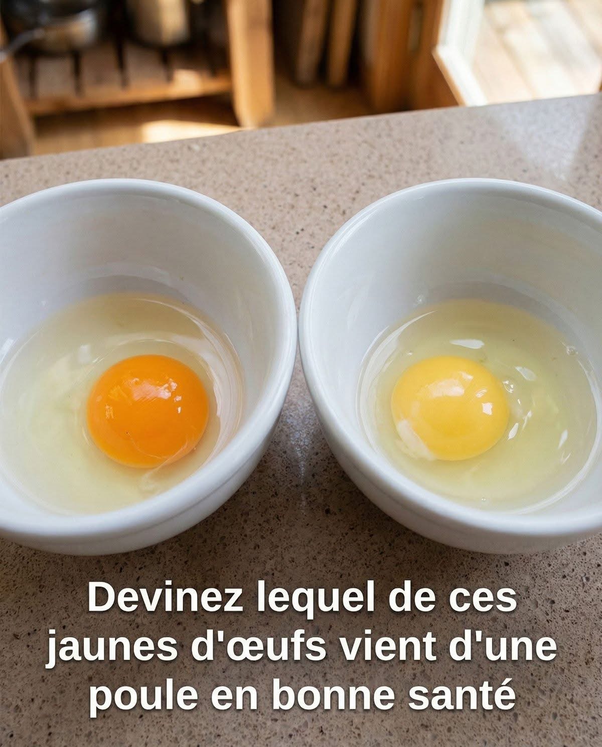 Devinez lequel de ces jaunes d’œufs vient d’une poule en bonne santé