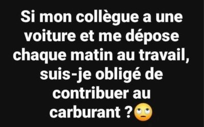 Faut-il participer au carburant quand un collègue vous dépose au travail ?