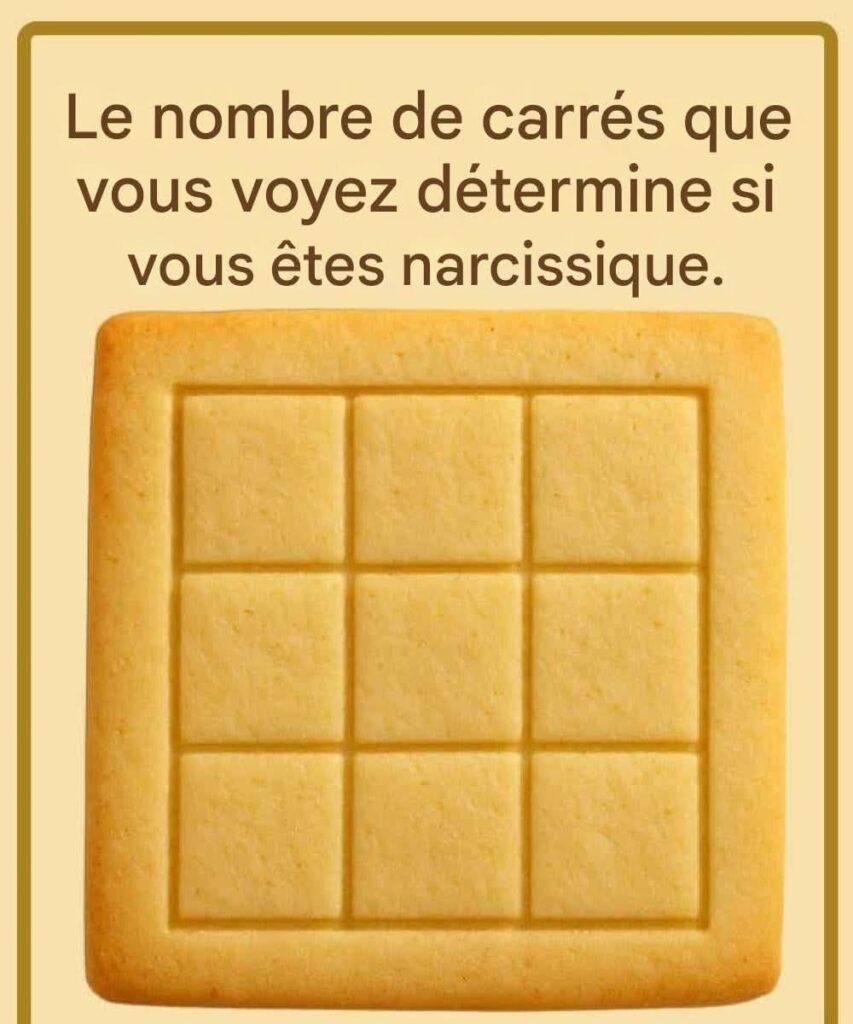Le nombre de carrés que vous voyez détermine si vous êtes narcissique.