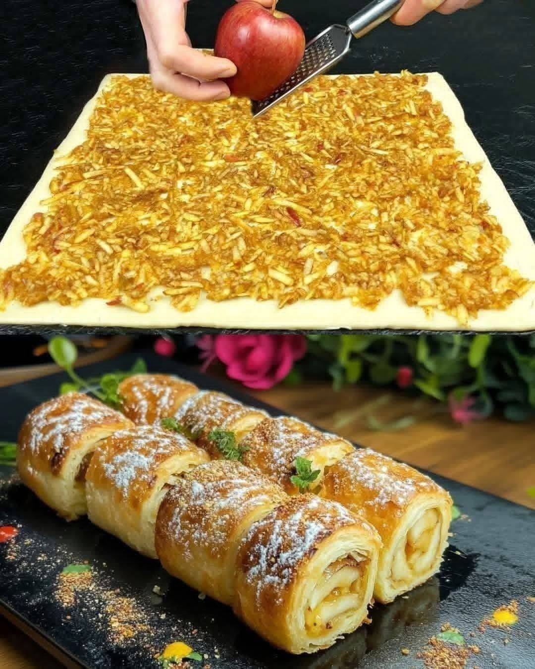 Délice festif en pâte feuilletée aux pommes