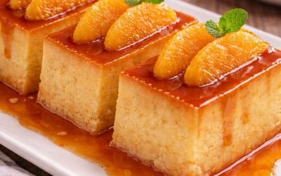 Flan au jus d’orange.