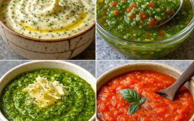 JE VOUS DONNE 4 RECETTES SECRÈTES DE SAUCES MAISON qui se combinent avec de nombreux plats.
