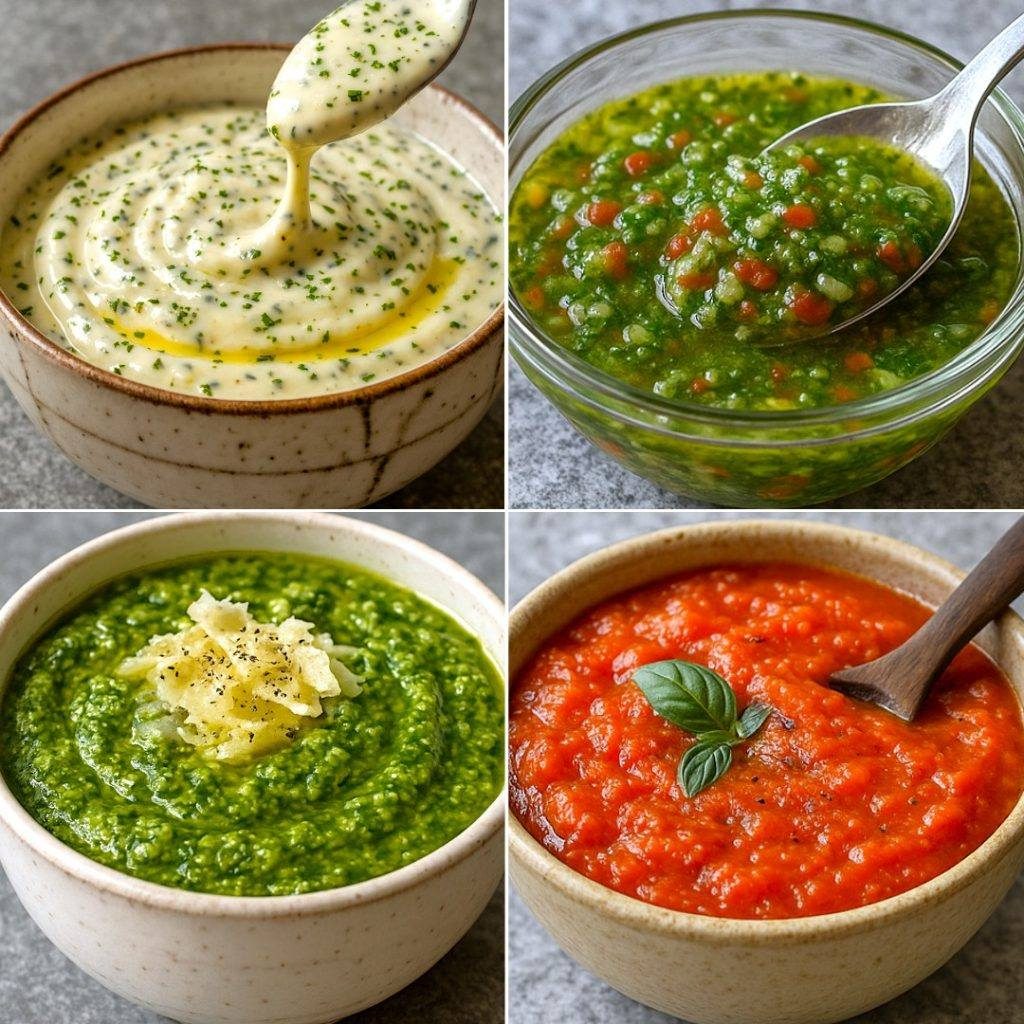 JE VOUS DONNE 4 RECETTES SECRÈTES DE SAUCES MAISON qui se combinent avec de nombreux plats.