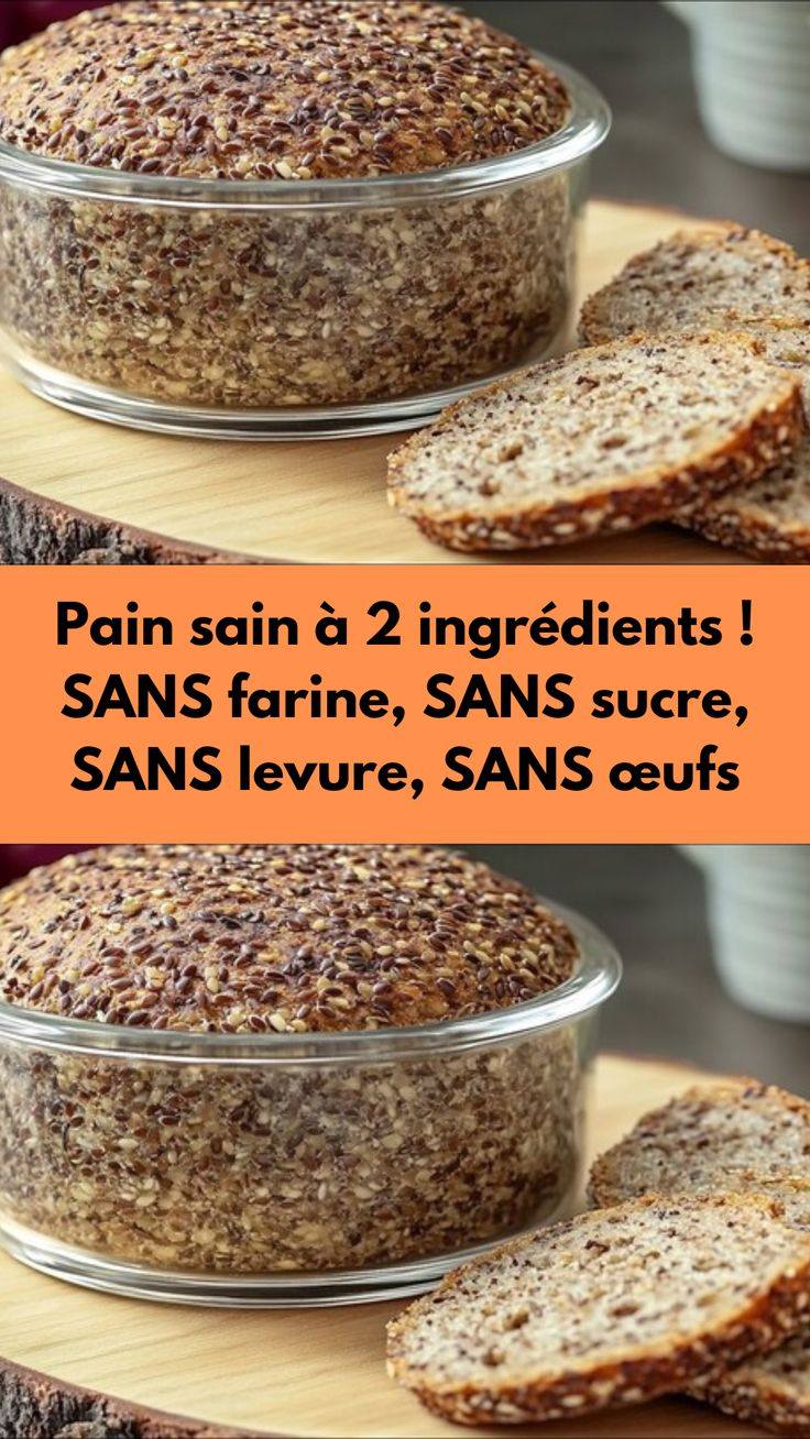 Pain sain à 2 ingrédients ! SANS farine, SANS sucre, SANS levure, SANS œufs