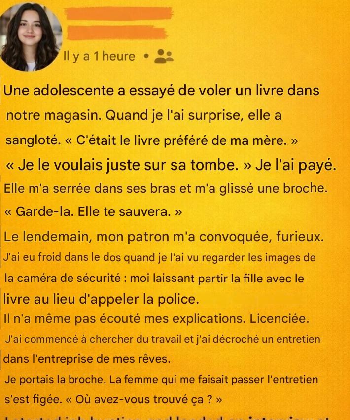 J’ai payé le prix de ma gentillesse et j’ai perdu mon emploi, mais la broche qui est arrivée plus tard a tout changé.
