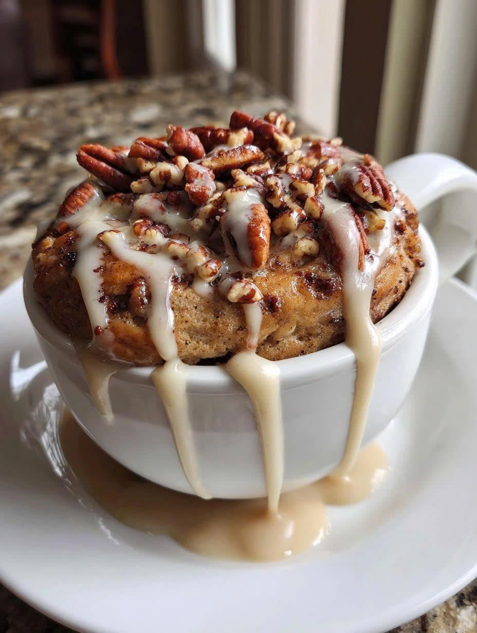 Gâteau en tasse à la cannelle, aux noix et à l’érable