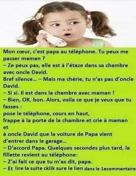 La blague du jour : maman et l’oncle David..