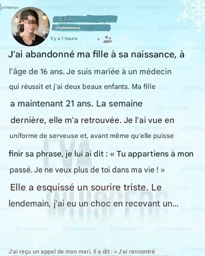 J’ai abandonné ma fille… Elle est revenue quand nous avions le plus besoin d’elle.