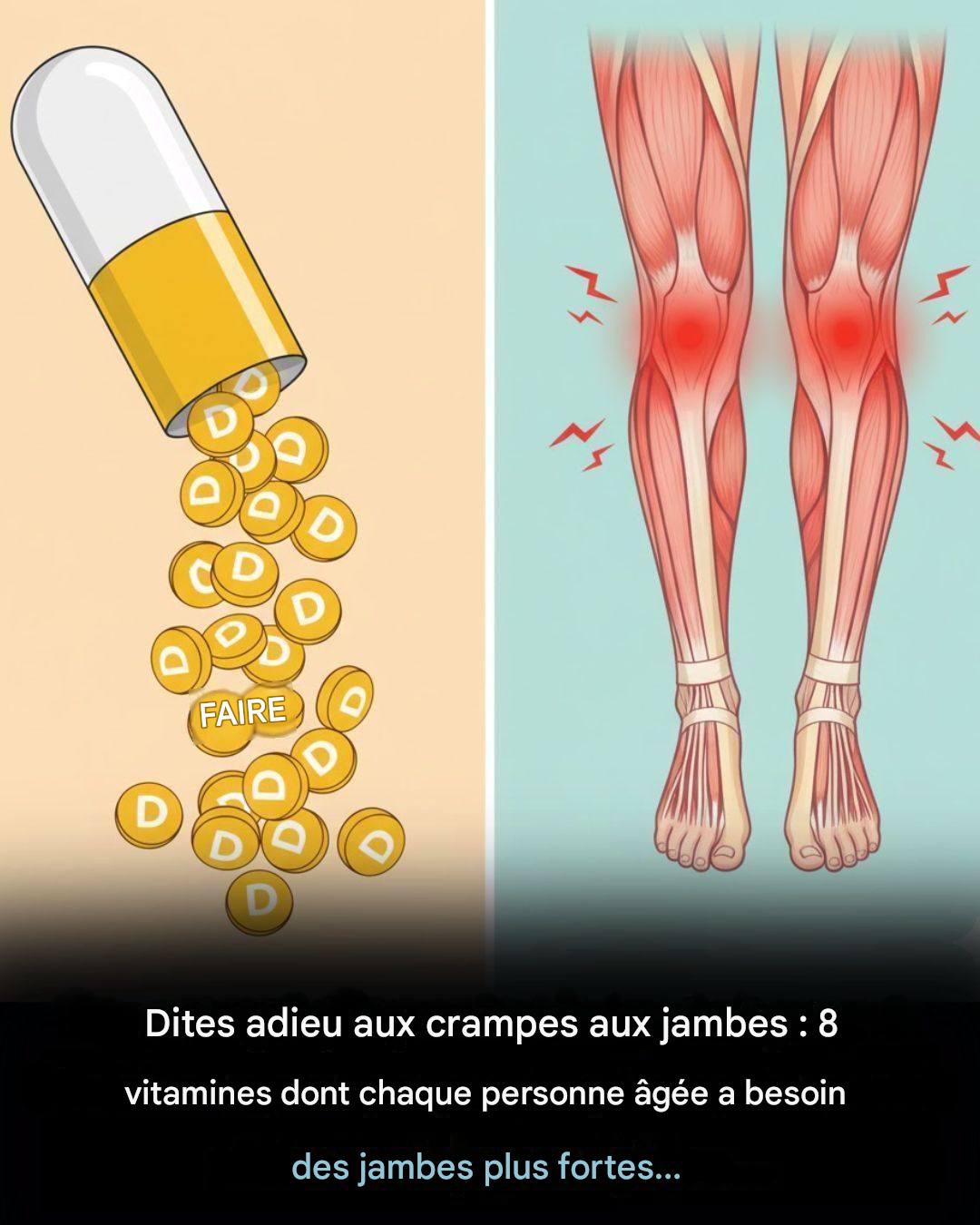 Dites adieu aux crampes aux jambes : 8 vitamines essentielles pour des jambes plus fortes chez les seniors