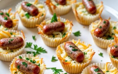 Bouchées apéritives Knackis, fromage et herbes Pour 24 bouchées apéritives