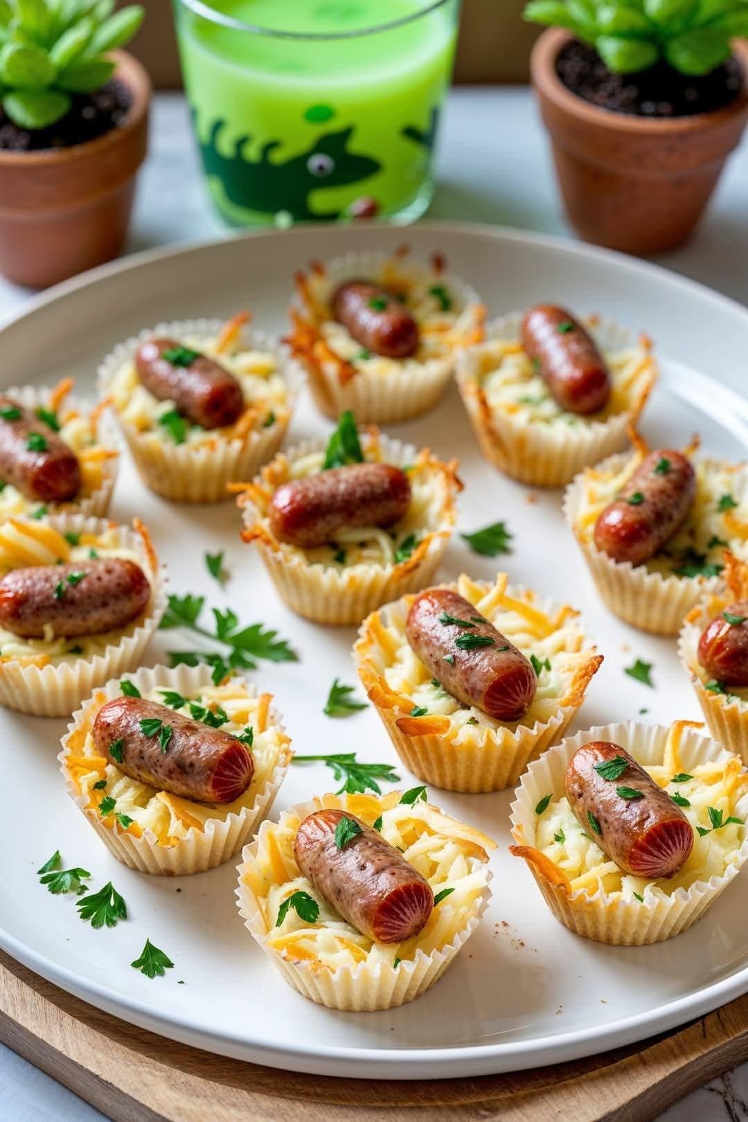 Bouchées apéritives Knackis, fromage et herbes Pour 24 bouchées apéritives