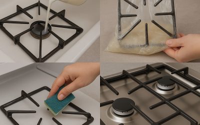 Comment nettoyer facilement les grilles d’une cuisinière à gaz pour leur redonner l’aspect du neuf ?
