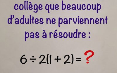 Un problème mathématique de niveau collège que beaucoup d’adulte n’arrive pas à résoudre