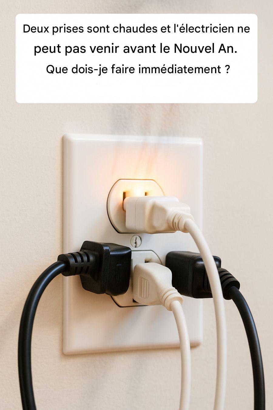 Deux prises sont chaudes et l’électricien ne peut pas venir avant le Nouvel An. Que dois-je faire immédiatement ?