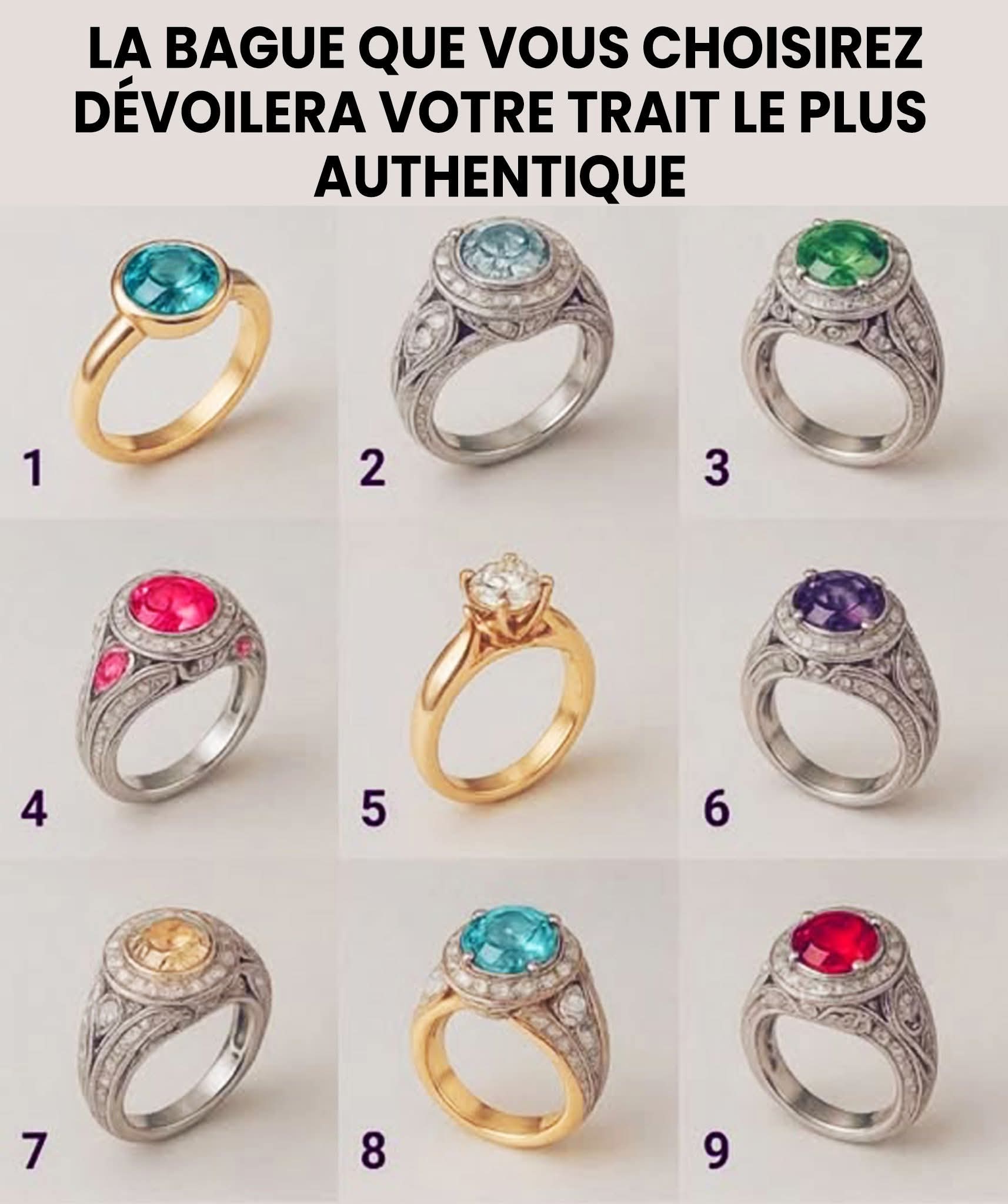 La bague que vous choisirez révélera votre trait le plus authentique…… En voir plus