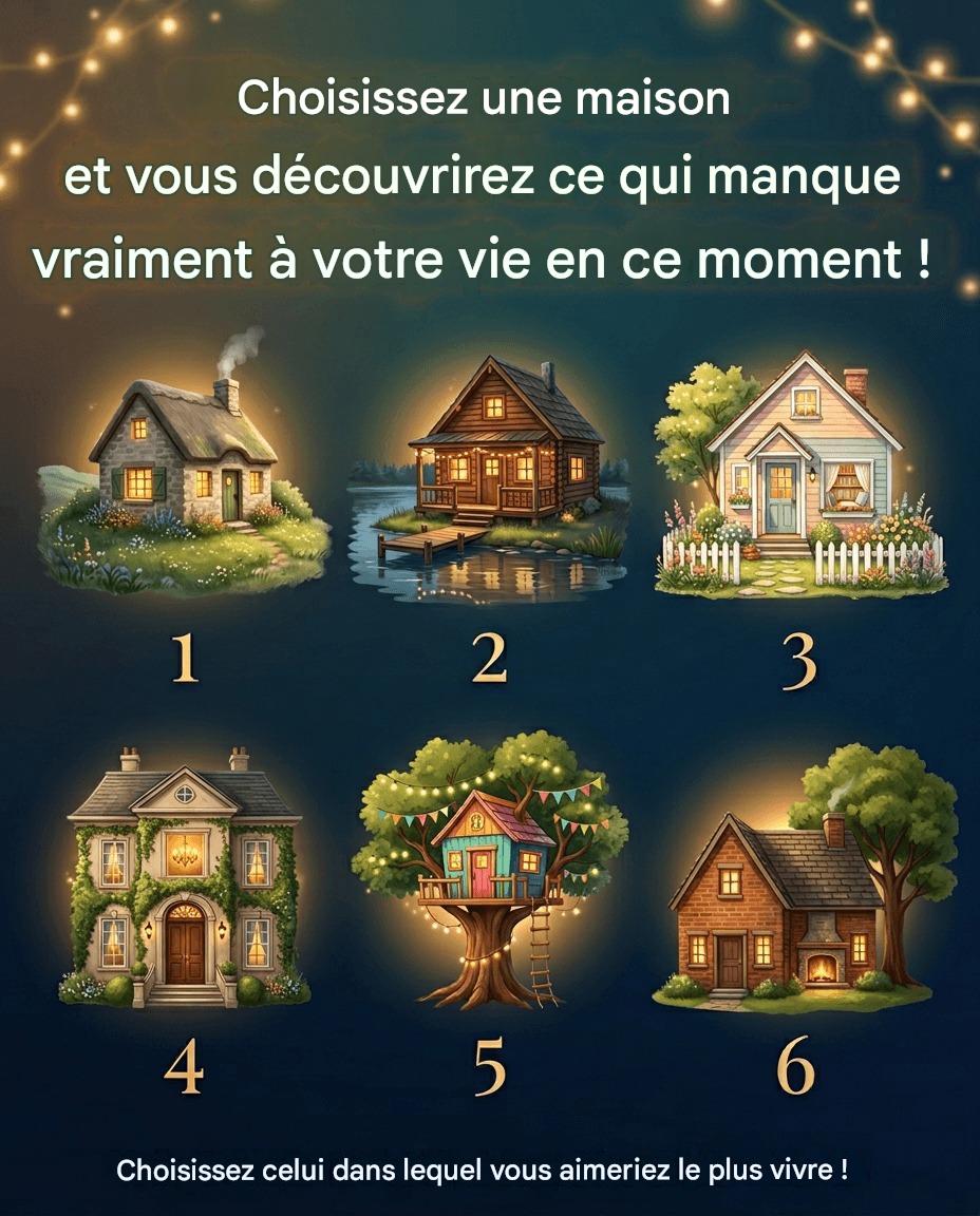 Choisissez une maison et vous découvrirez ce qui manque vraiment à votre vie en ce moment !