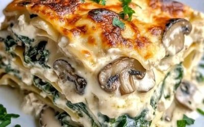 Lasagnes crémeuses aux épinards et aux champignons