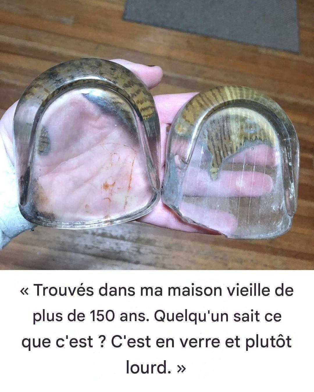 « Trouvé dans ma maison de plus de 150 ans. Une idée de ce que c’est ? C’est en verre et plutôt lourd. » via Ellyn Davis Consultez les commentaires pour la réponse