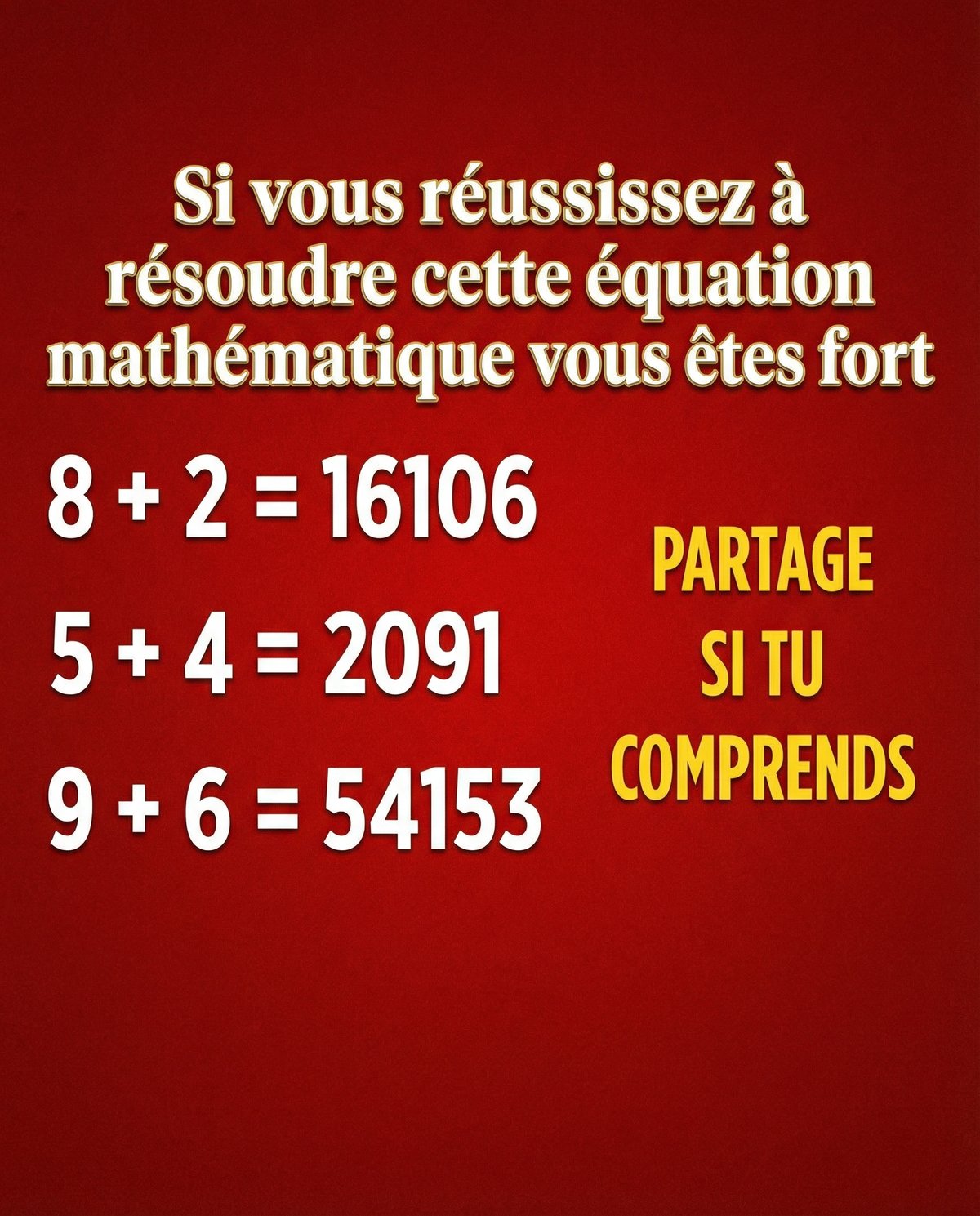 Si vous réussissez à résoudre cette équation mathématique vous êtes fort (lien en commentaire)