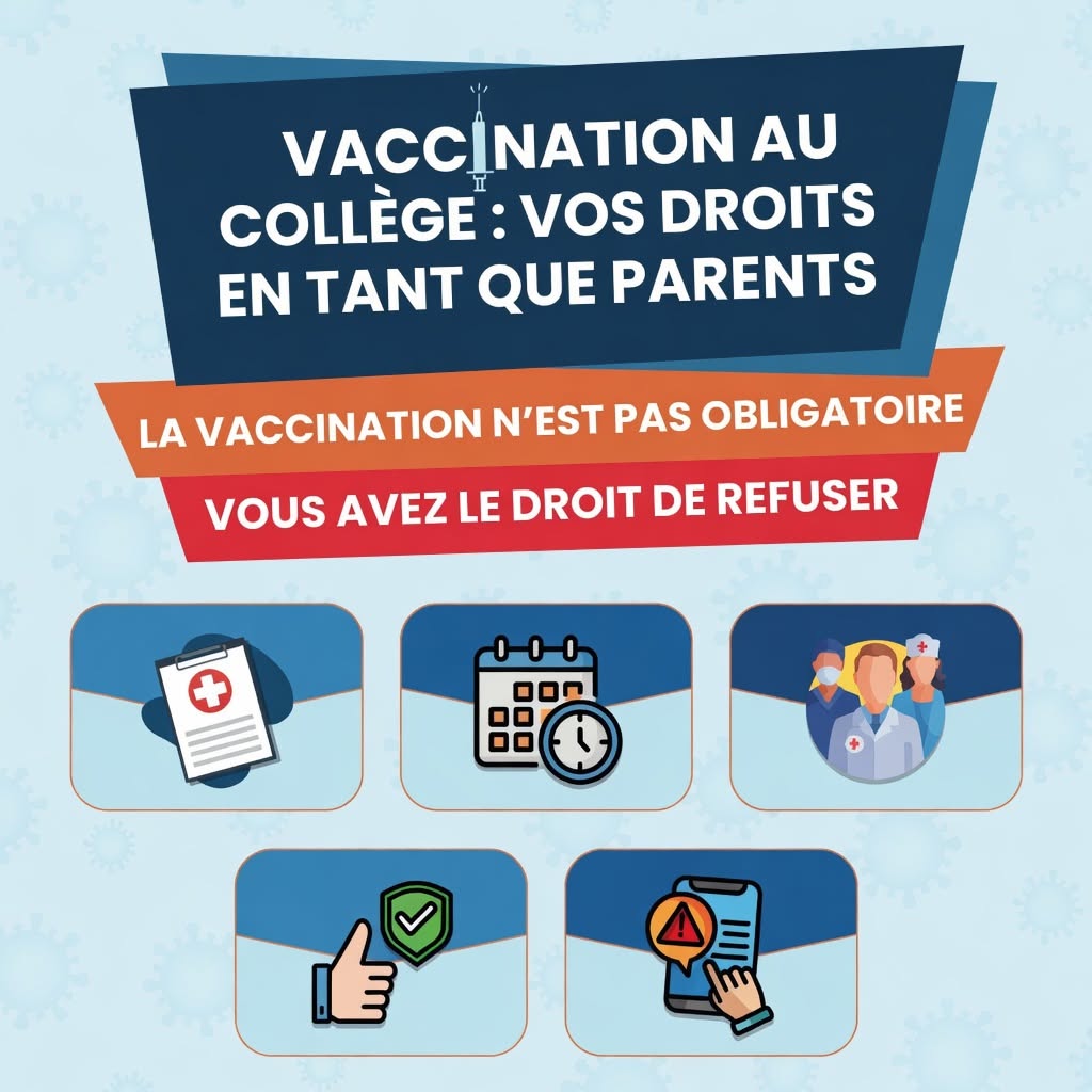 Vaccination au collège – Vos droits en tant que parents
