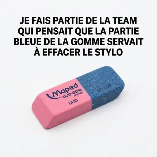 Alors, à quoi sert exactement la partie bleue de la gomme ? Voir le lien au premier commentaire