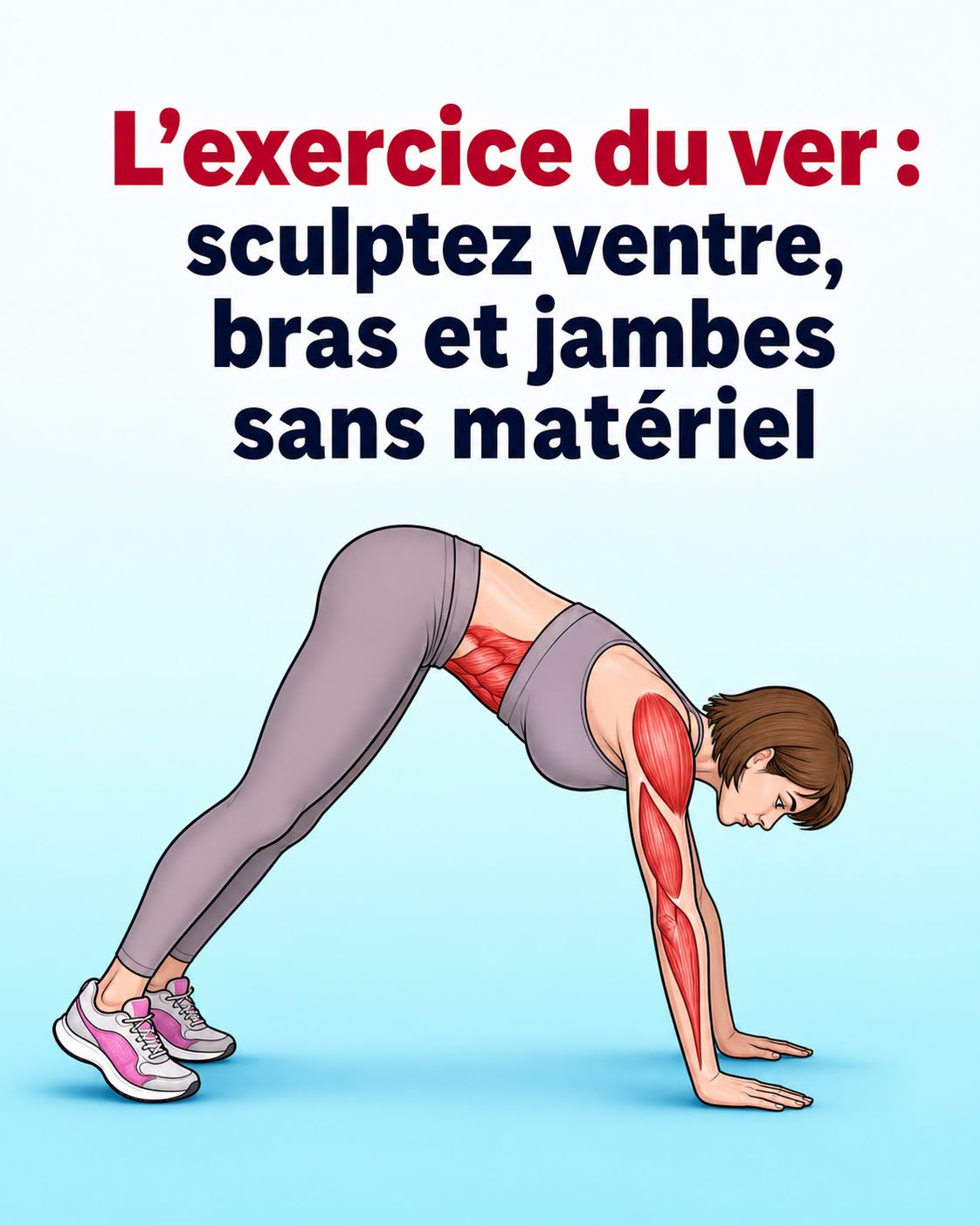 Exercice du ver : transforme le ventre, les bras et les jambes en un temps record