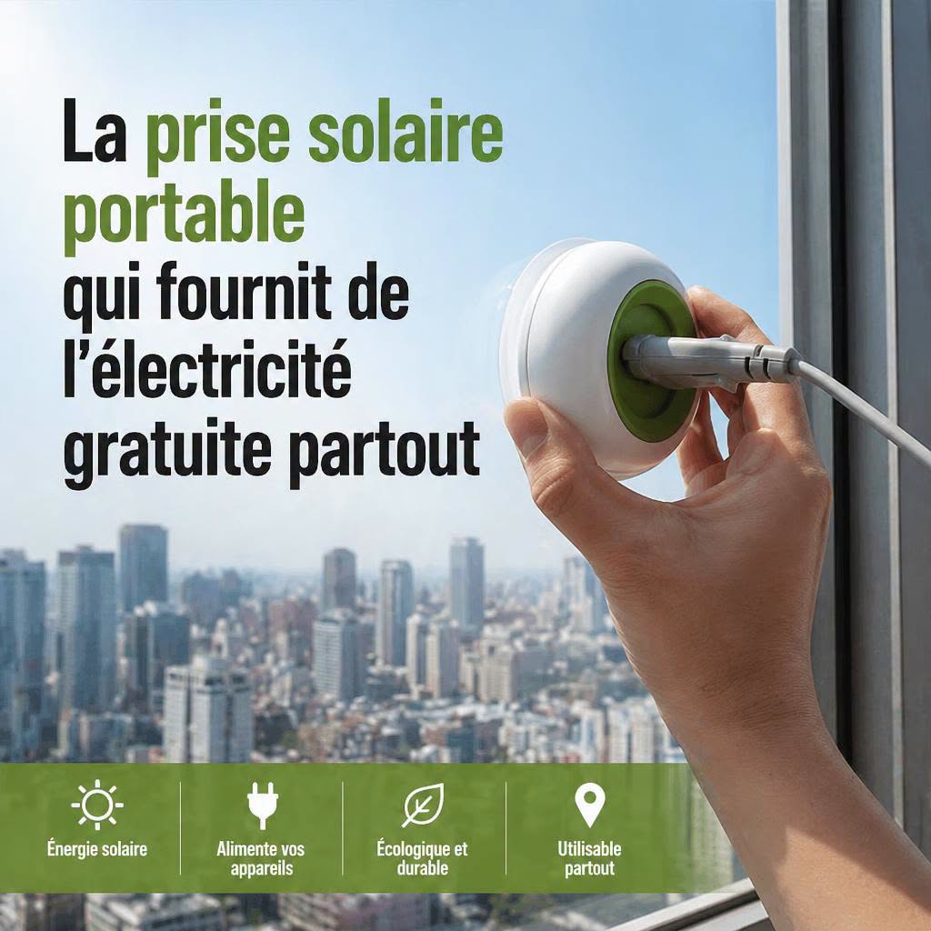 Une prise électrique solaire qui fournit de l’électricité gratis
