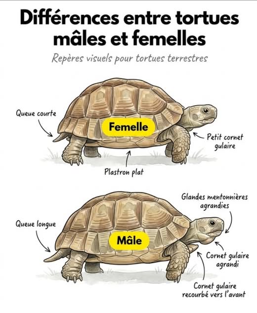 differences entre tortues mâleset femelles
