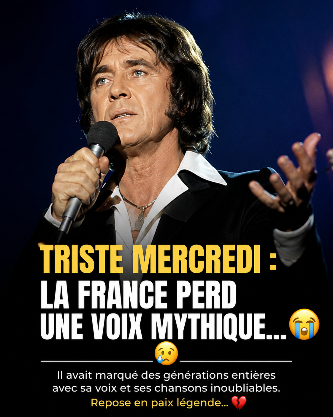 😢 Triste mercredi : la France perd une voix mythique qui a marqué l’histoire de la chanson