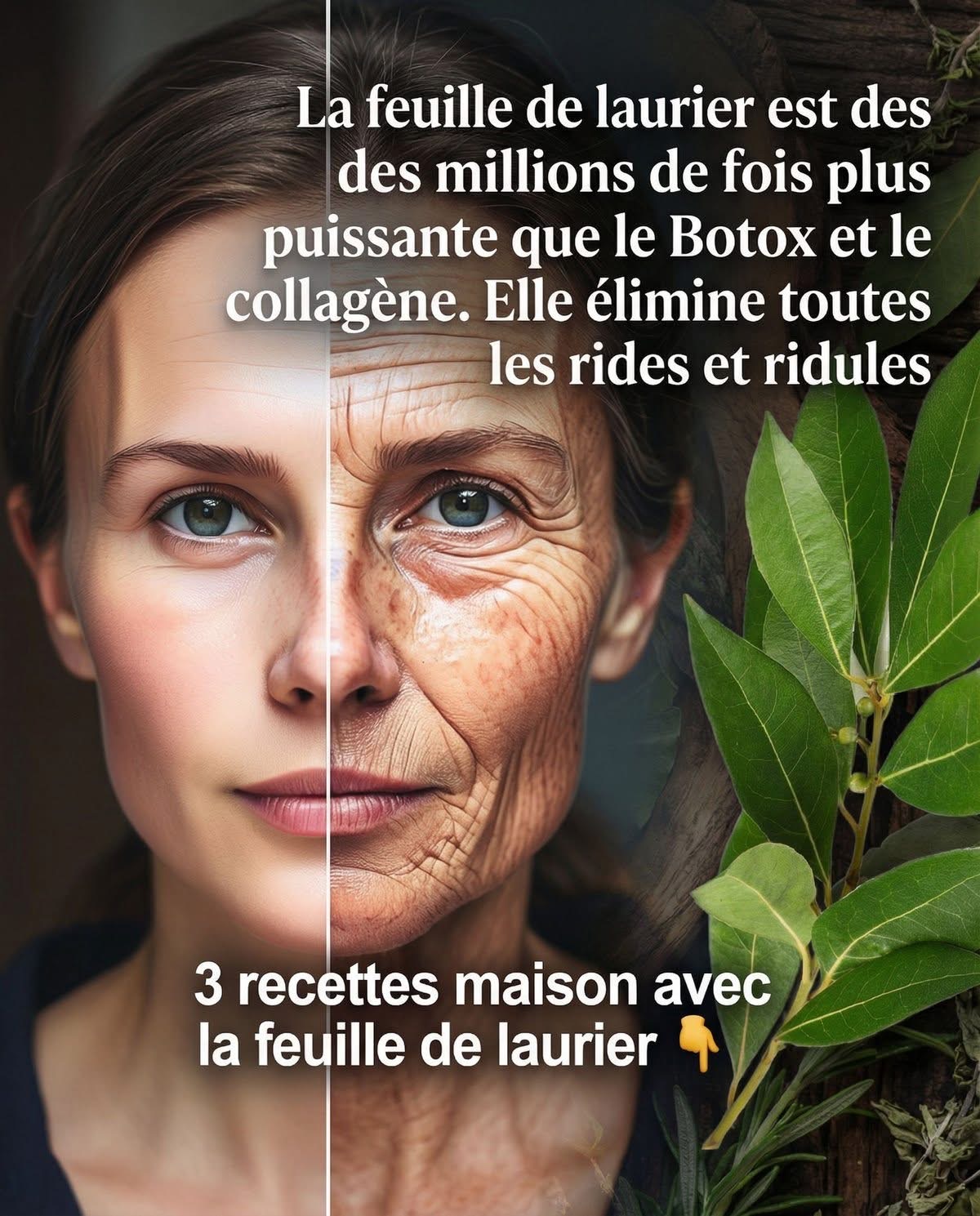 La feuille de laurier est des millions de fois plus puissante que le Botox et le collagène. Elle élimine toutes les rides et ridules.