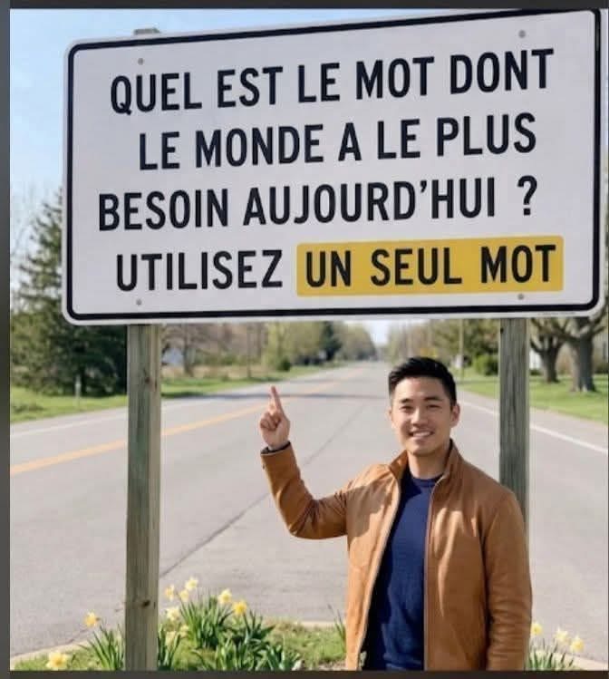 Un seul mot peut tout changer… Quel est le mot dont le monde a le plus besoin aujourd’hui ?