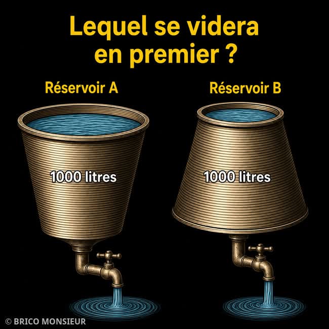 Quel réservoir se videra en premier ?