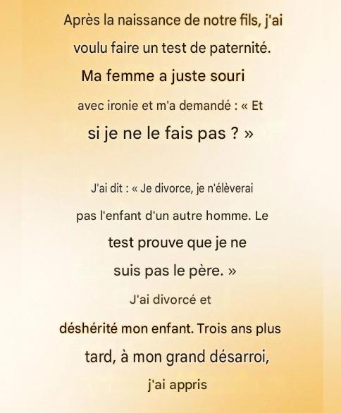 Quand la suspicion détruit une famille : le douloureux moment de vérité d’un père.