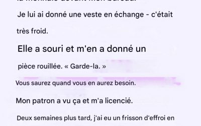 J’ai donné ma veste à une femme qui avait froid, et deux semaines plus tard, une boîte en velours a bouleversé ma vie.