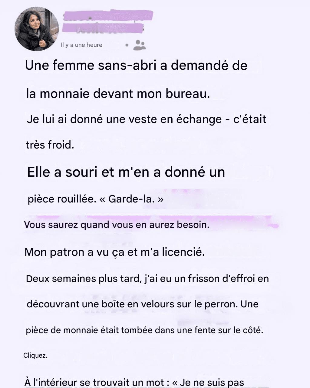J’ai donné ma veste à une femme qui avait froid, et deux semaines plus tard, une boîte en velours a bouleversé ma vie.