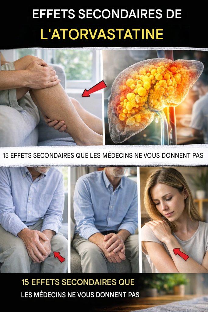 Effets secondaires de l’atorvastatine : 15 risques potentiels que votre médecin n’évoque pas toujours.