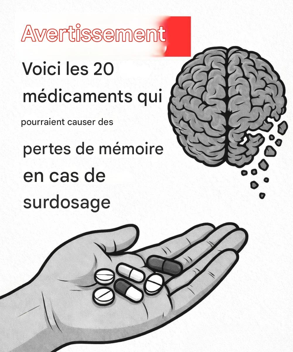 20 médicaments potentiellement dangereux pouvant entraîner des pertes de mémoire