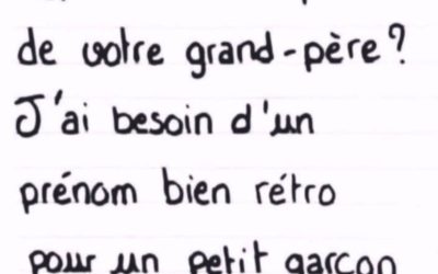 Et si on faisait revivre les prénoms d’autrefois ?La résultat sur le lien