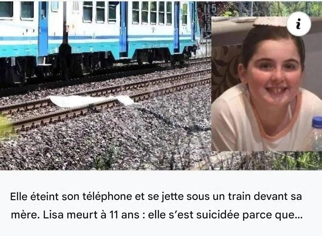 Elle éteint son téléphone et se jette sous le train devant sa mère. Lisa perd la vie à 11 ans : elle avait lu que… (1/2)