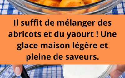 Il suffit de mélanger des abricots et du yaourt ! Une glace maison légère et pleine de saveurs.
