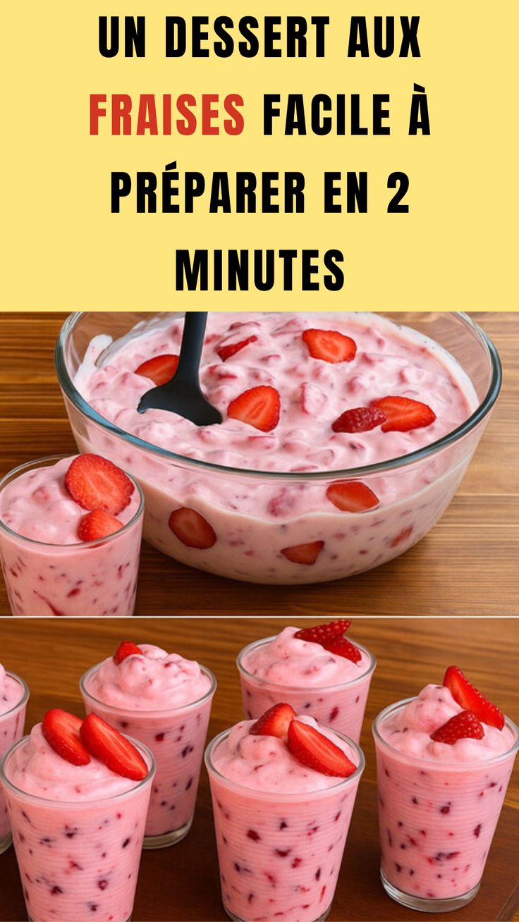 Dessert nuage de fraises (5 minutes de préparation)