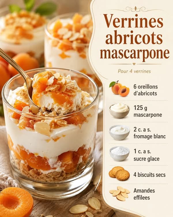 Verrines d’Abricots au Mascarpone : Un Dessert Frais et Rapide à Réaliser