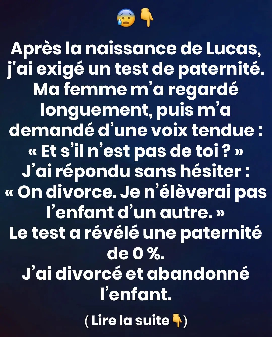 Les doutes du père qui ont détruit la famille