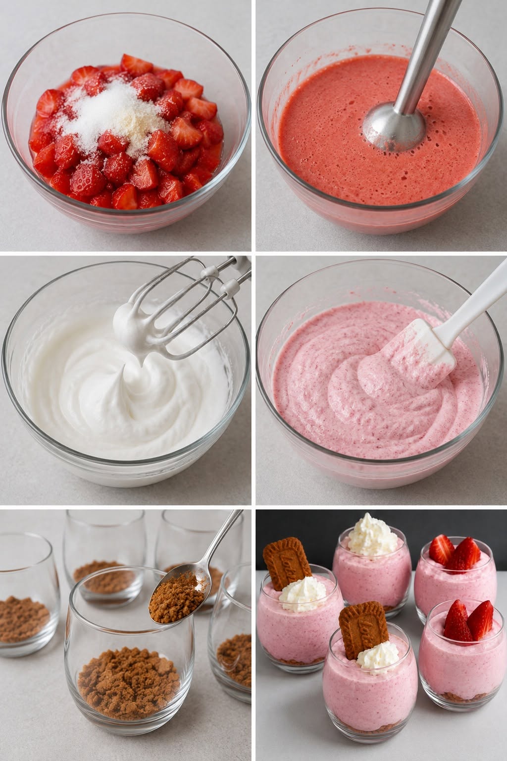 Mousse aux fraises et spéculoos : dessert rapide en moins de 15 minutes