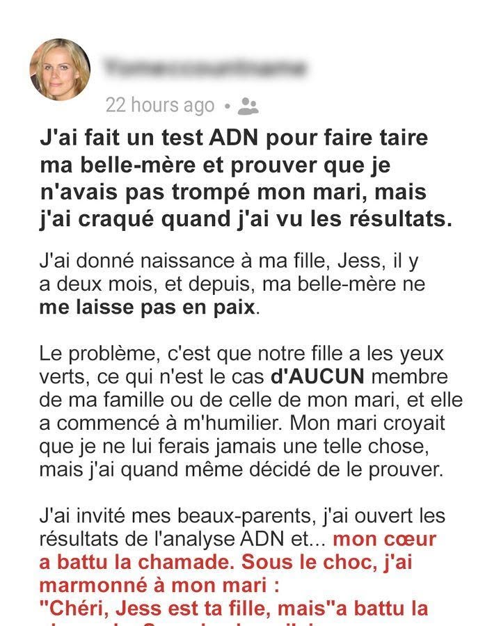 Elle fait un test ADN pour prouver son innocence, mais le résultat détruit toute sa vie Voir plus
