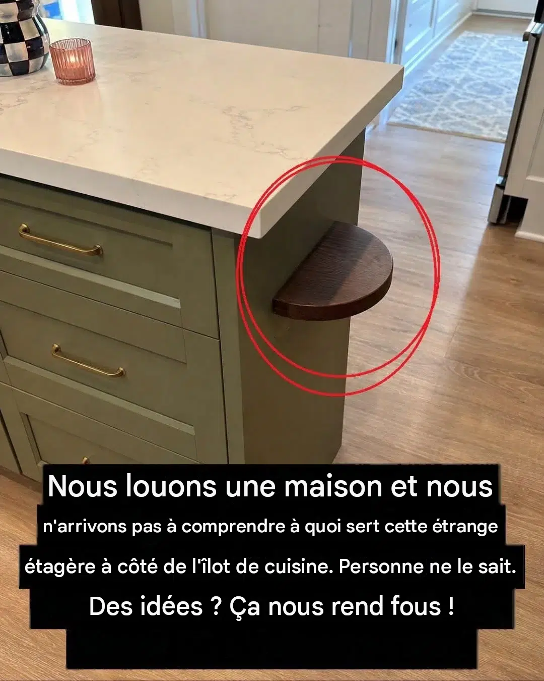 Le secret de la petite étagère : à quoi sert réellement cette petite étagère sur l’îlot de cuisine ? (Je lance des projets, j’adore !)